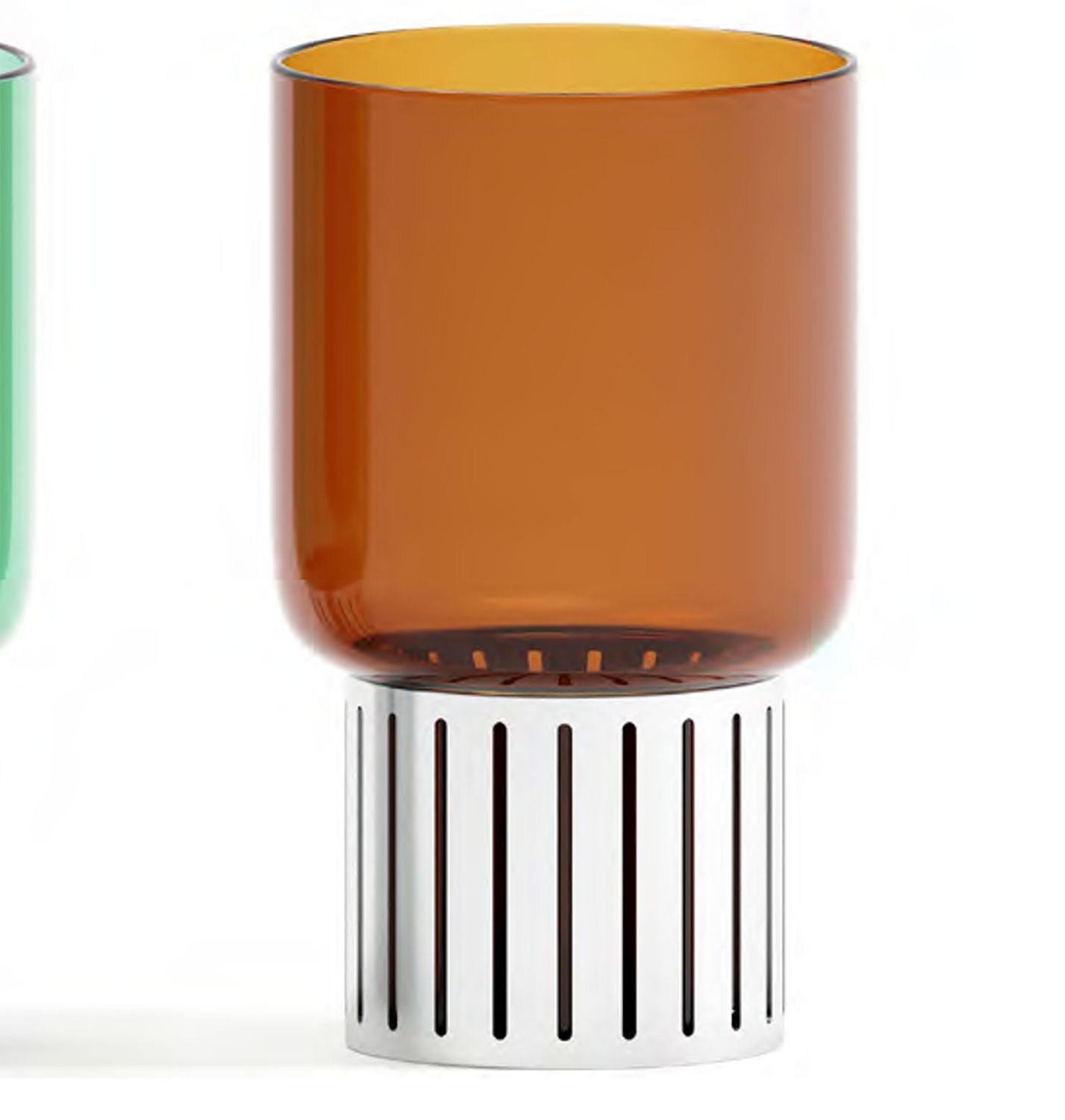 Anna New York Vase Medium Glass Amber and Metal STR-VAMD-68T, 850058256795