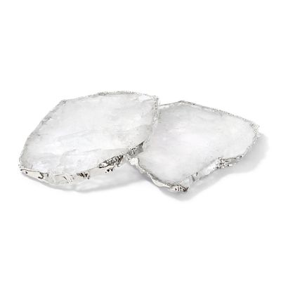 Anna New York Kivita Coasters Crystal and Silver Set of 2 KV-001, 810345022830