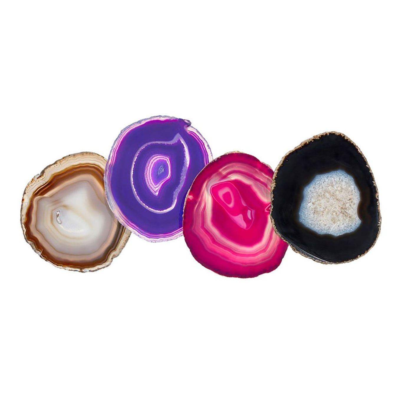 Anna New York Pedra Coasters Assorted Agate Set of 4 PE-0170-014, 810345020072