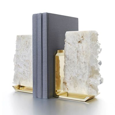 Anna New York Fim Bookends Crystal Quartz and Gold Set of 2 FIM-BEOS-38G, 858027008703