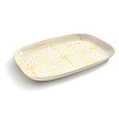 Anna New York Talianna Lily Pad Serving Platter White and Gold LLP-SPOS-99G, 850013927432