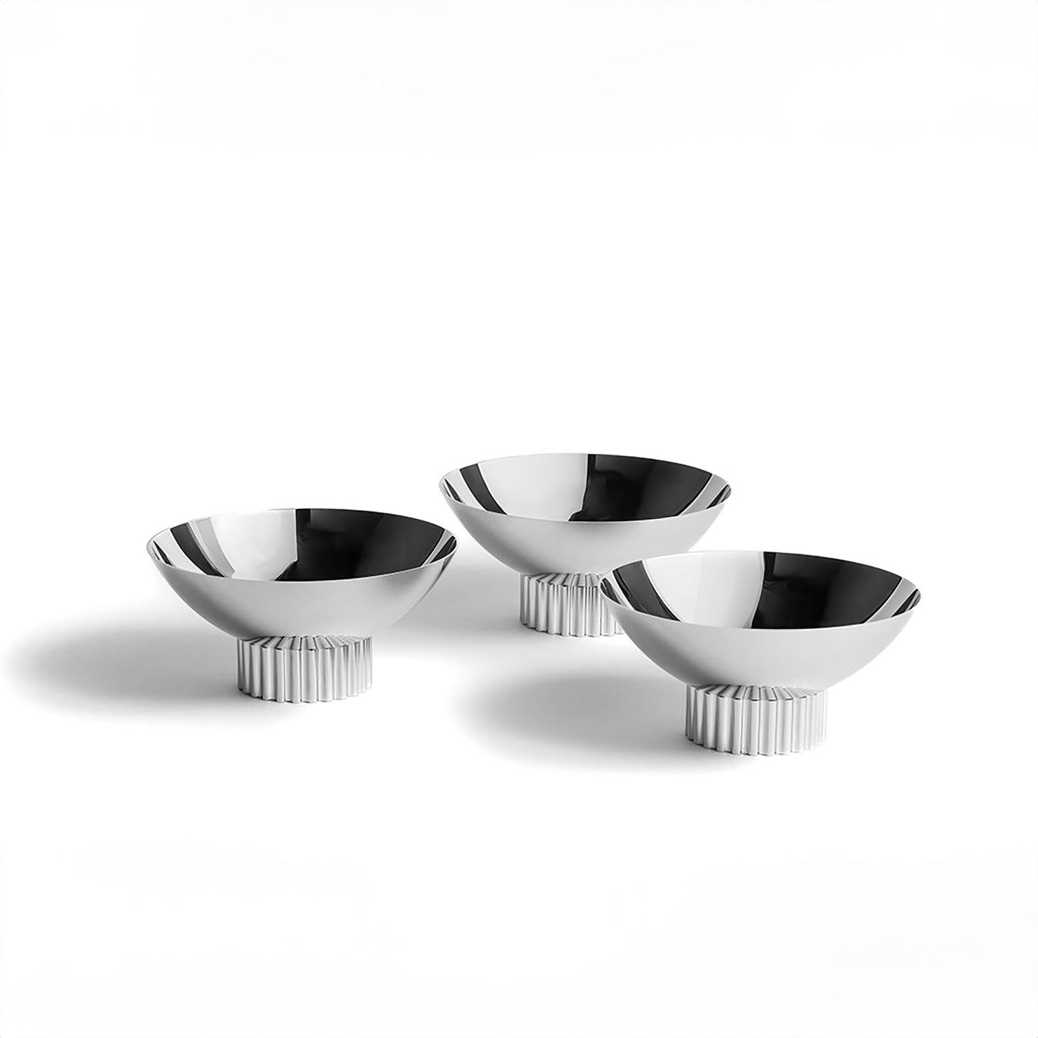 Anna New York Striations Trio Bowl Set Silver STR-MBS3-15T, 850058256337