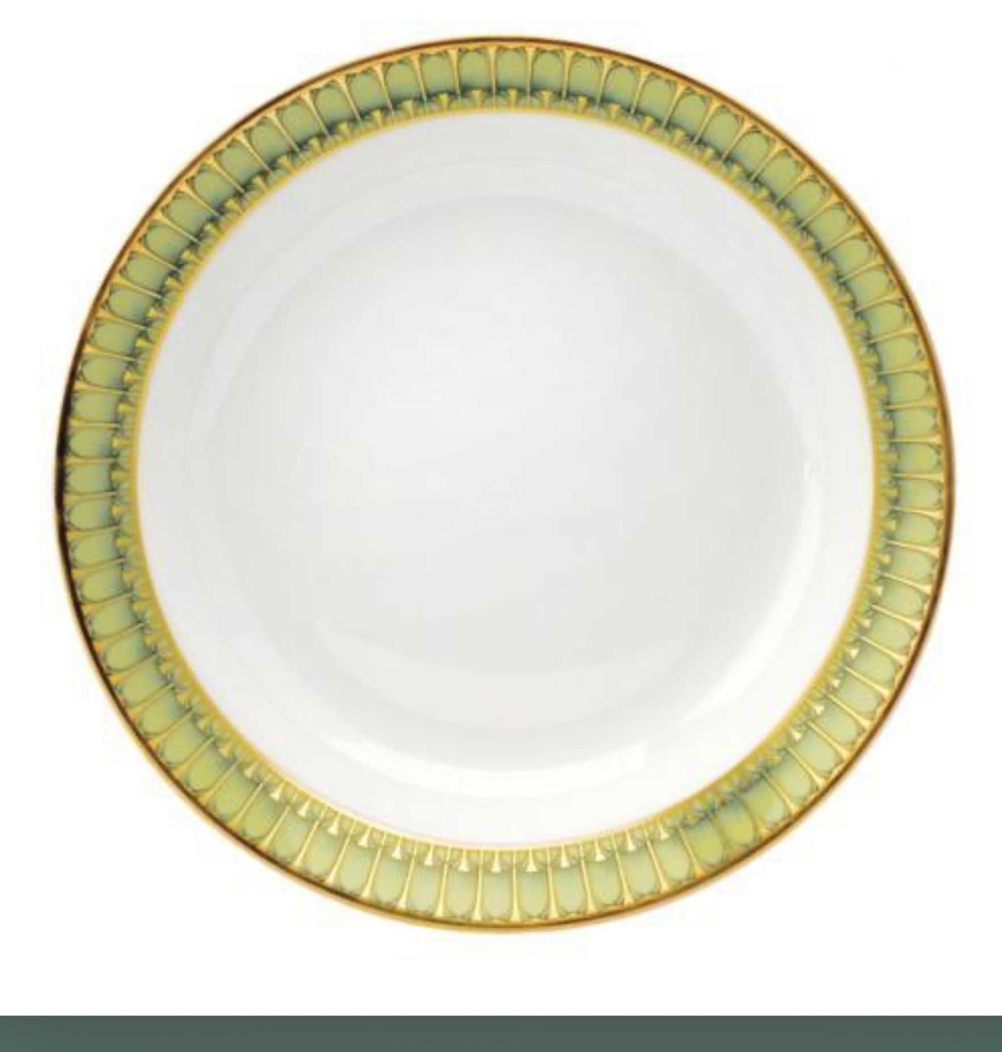 Philippe Deshoulieres Arcades Green Deep Round Platter, PC-MZ6722, 3104360556737