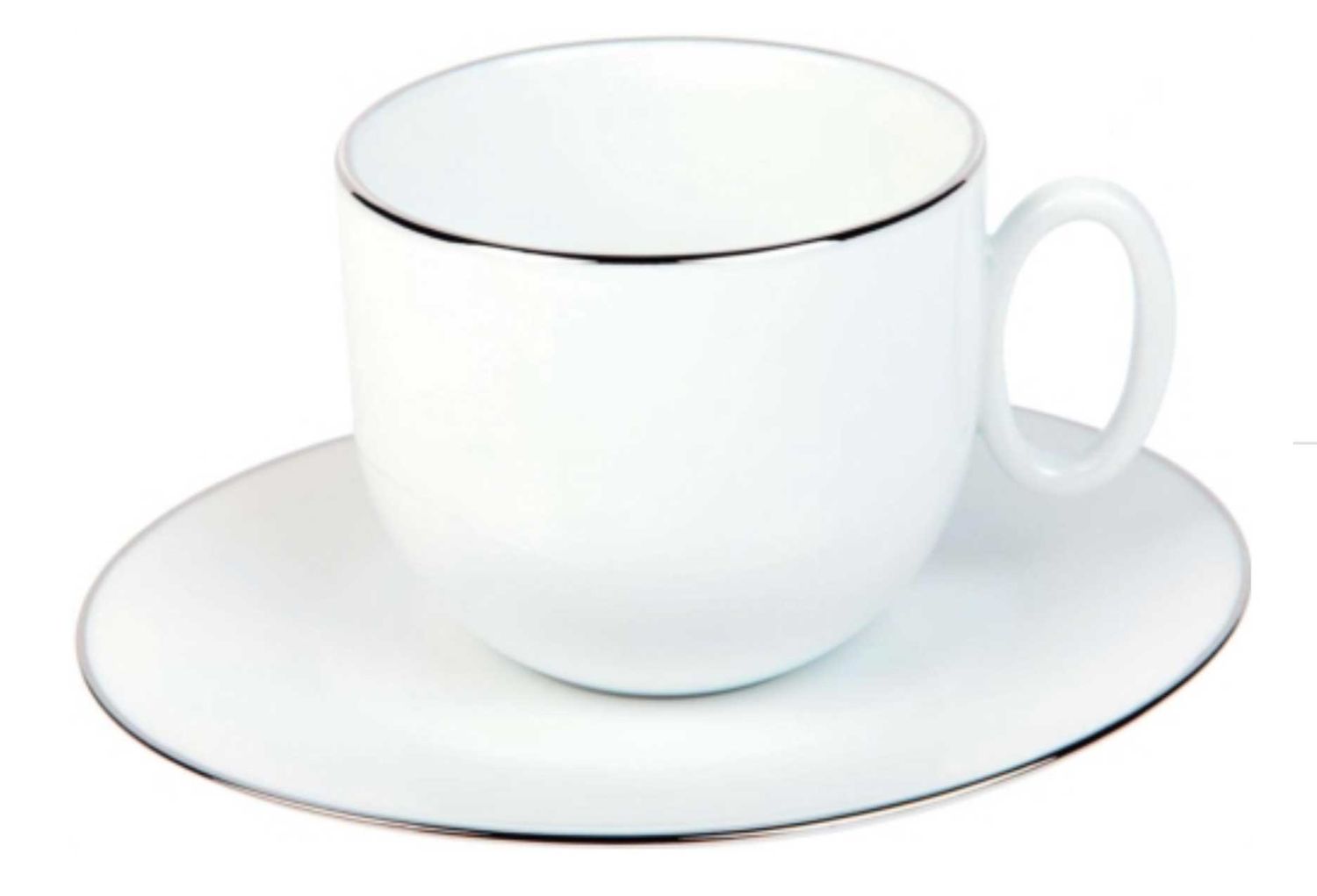 Philippe Deshoulieres Epure Platinum Filet Breakfast Cup And Saucer, PTG-ER3176, 3104361367882