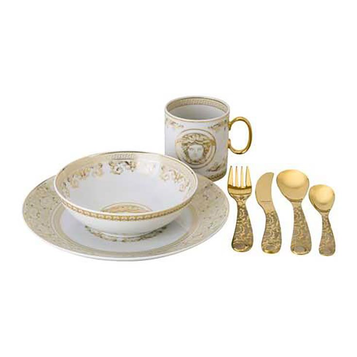 Versace Medusa�Gala Kids Dinnerware and Cutlery Set 7 Piece 19335-403779-28514, 790955195882