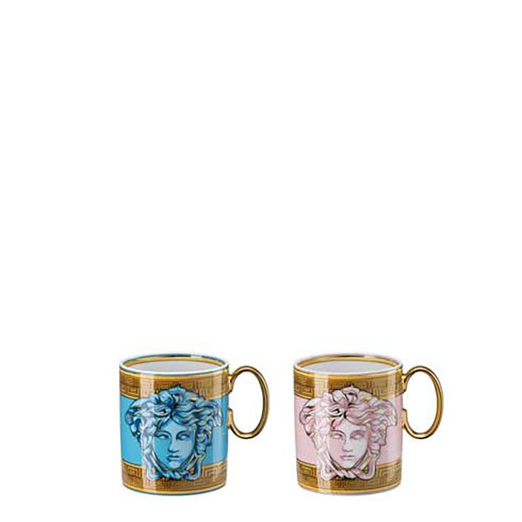 Versace Medusa Amplified Blue Coin Medusa Amplified Pink Coin Set of 2 Mugs 19335-403777-29220, 790…