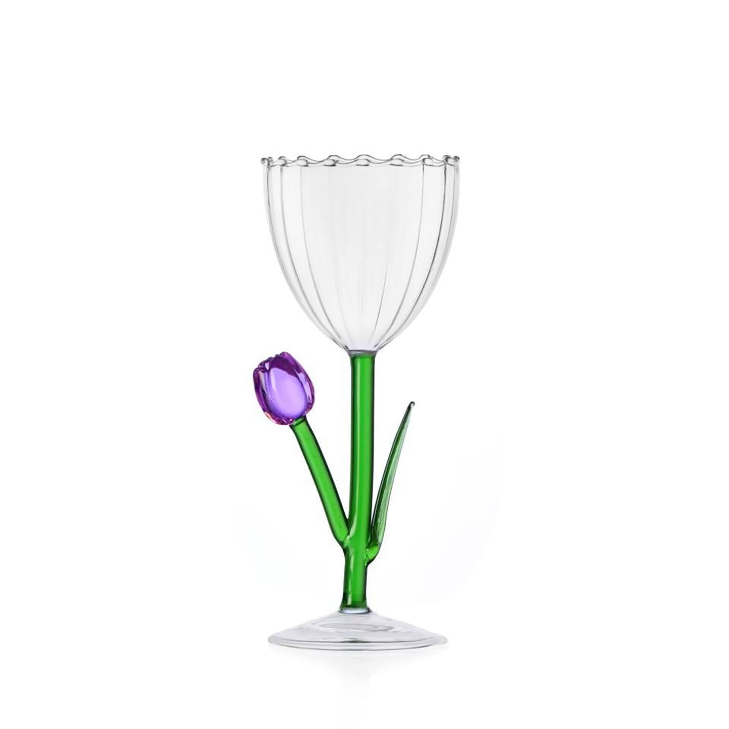 Ichendorf Botanica Optic Stemmed Glass Lilac Tulip 9.5 oz IC354.107, 790955395794