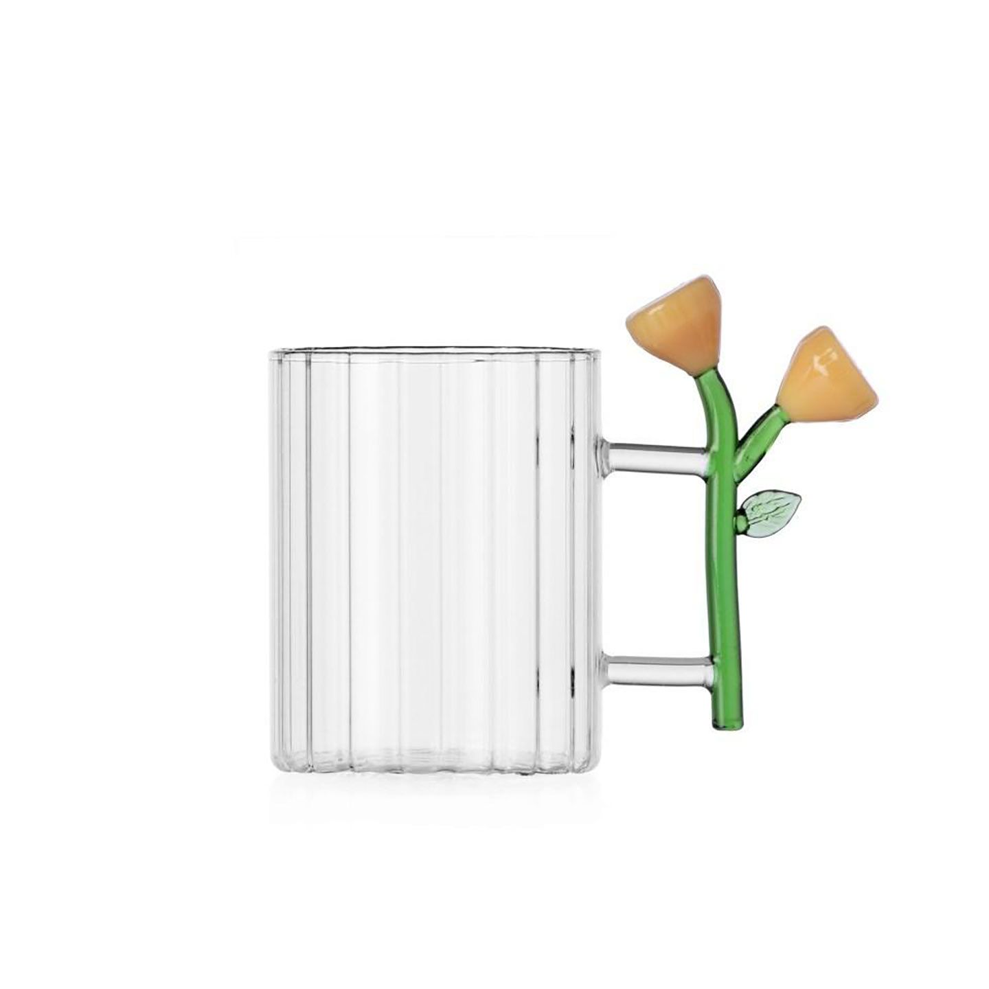 Ichendorf Botanica Optic Mug Amber Flower 15.2 oz IC354.492, 790955396005