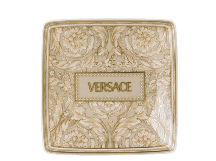 Versace Barocco Beige Canape Dish 4 3/4 Inch Square 11940-403782-15253, 790955316140