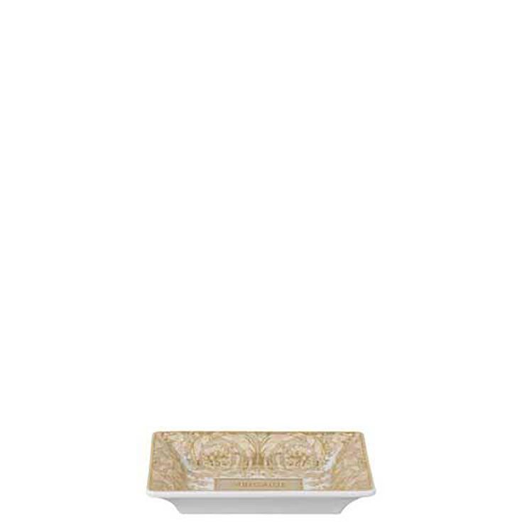 Versace Barocco Beige Tray with Leather Back 6 Inch 14269-403782-25815, 790955316218