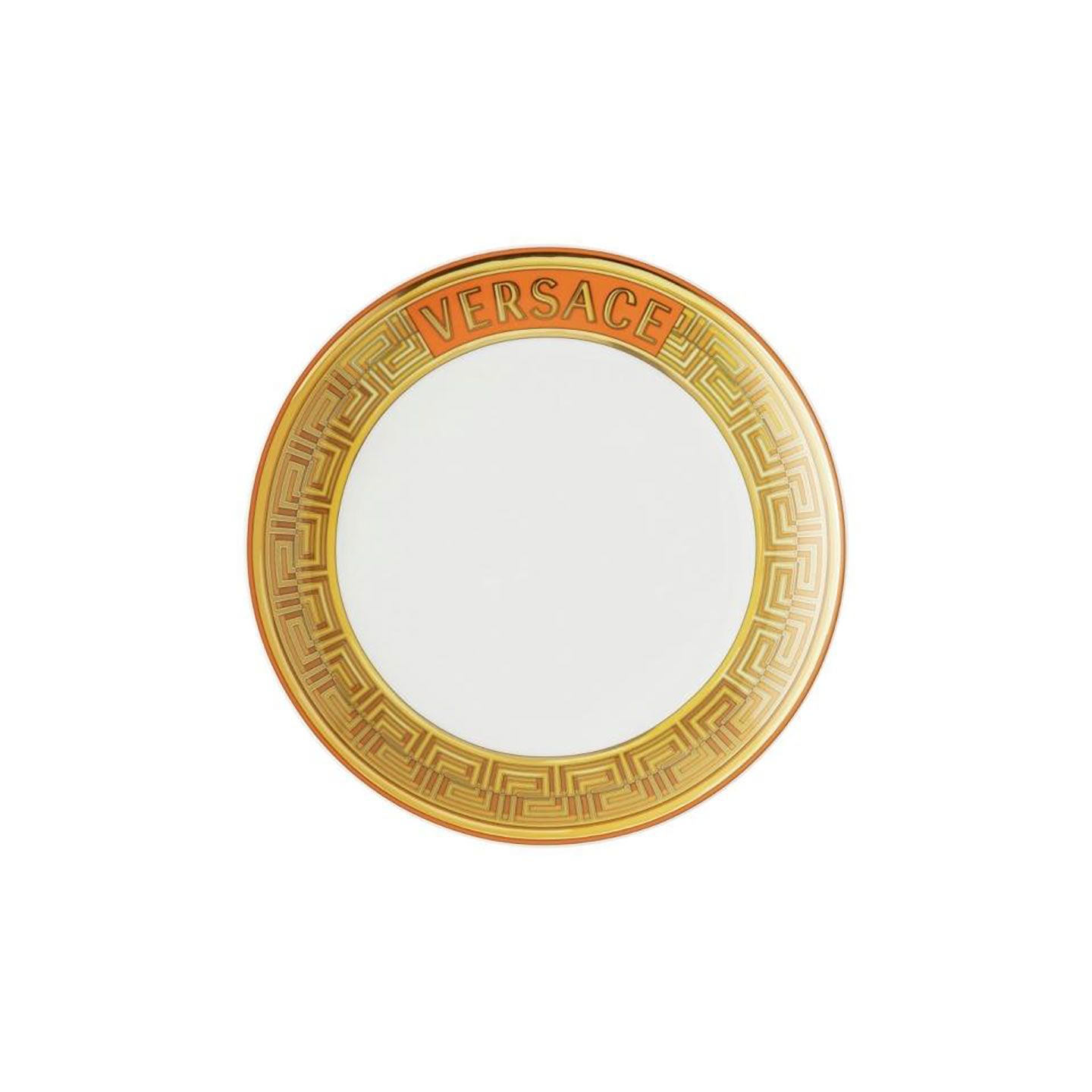 Versace Medusa Amplified Orange Coin Salad Plate 8 1/4 Inch 19335-403760-10221, 790955188877