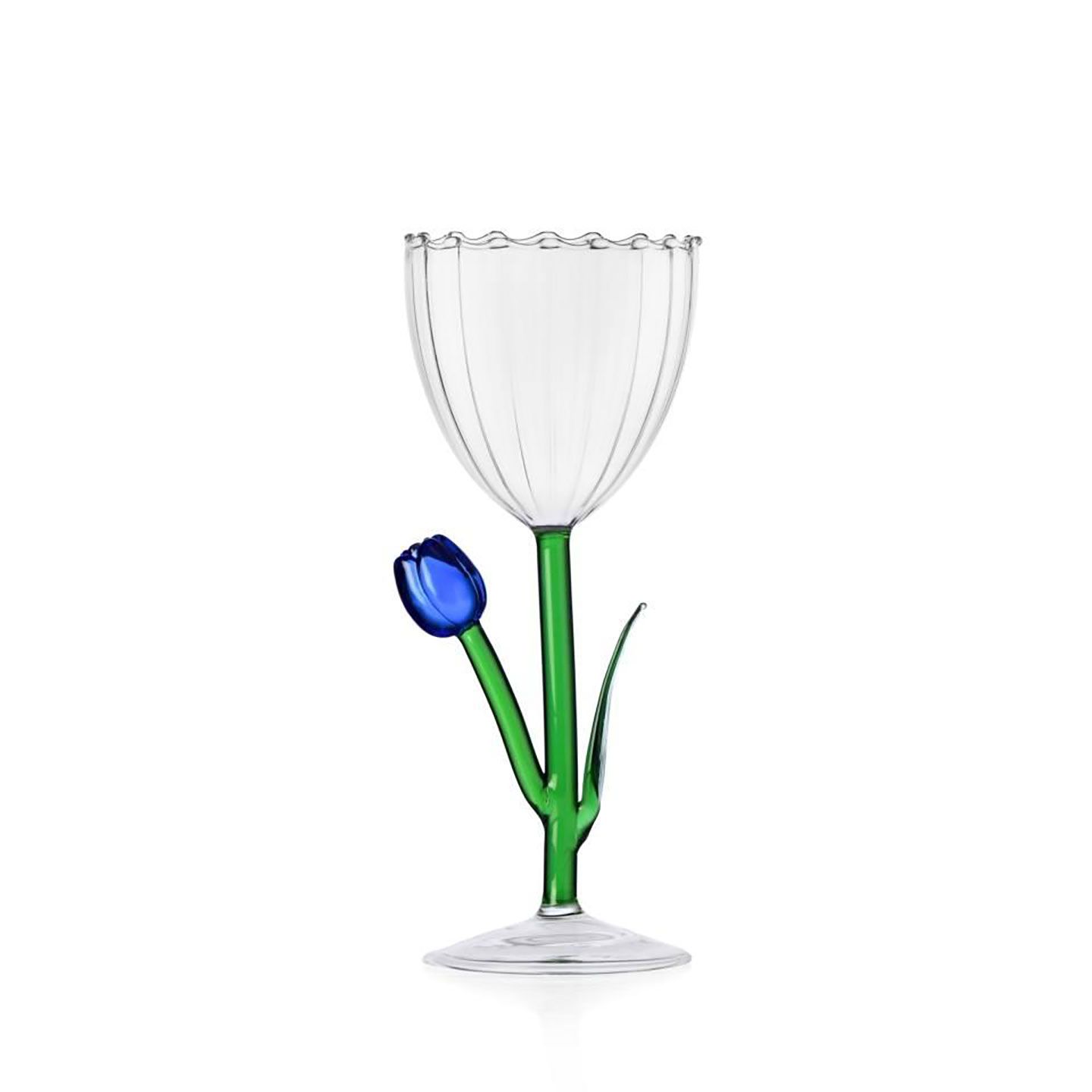 Ichendorf Botanica Optic Stemmed Glass Blue Tulip 9.5 oz IC354.108, 790955395800