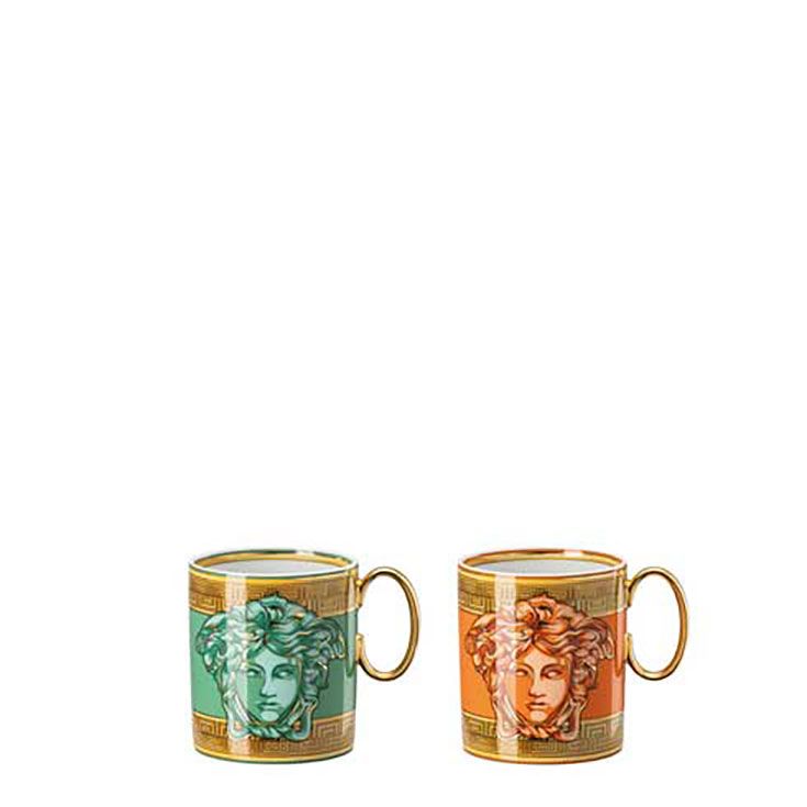 Versace Medusa Amplified Green Coin Medusa Amplified Orange Coin Set of 2 Mugs 19335-403778-29220, …