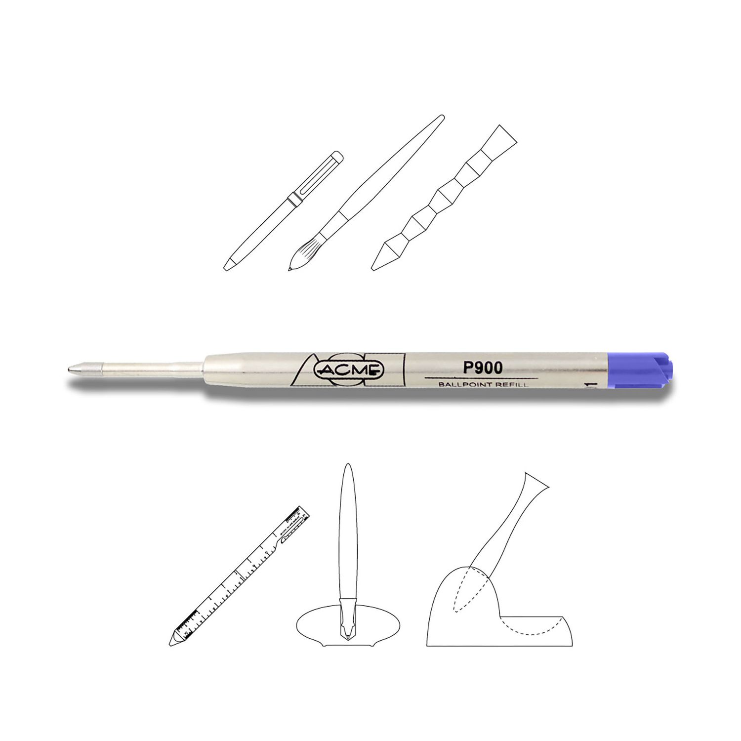 ACME Studio Ballpoint P900 Refill Blue PREFP900BL