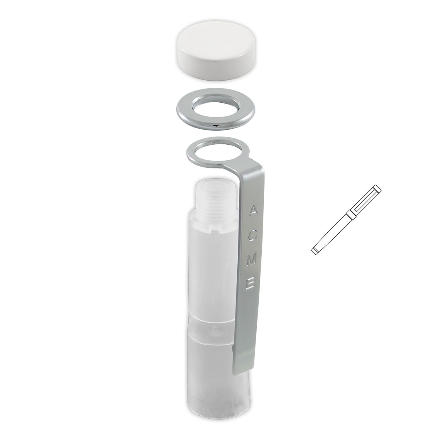 ACME Studio Pushoff W/ Chrome Washer Clip &amp; White End Cap For Standard Flat Top Rollers ZPPUSHOFFWC…