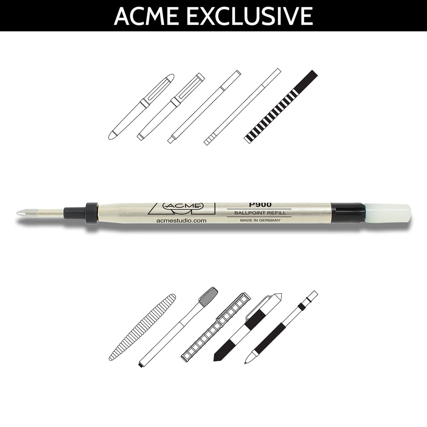 ACME Studio Acme Ballpoint Lava Black Refill PREFP900BP