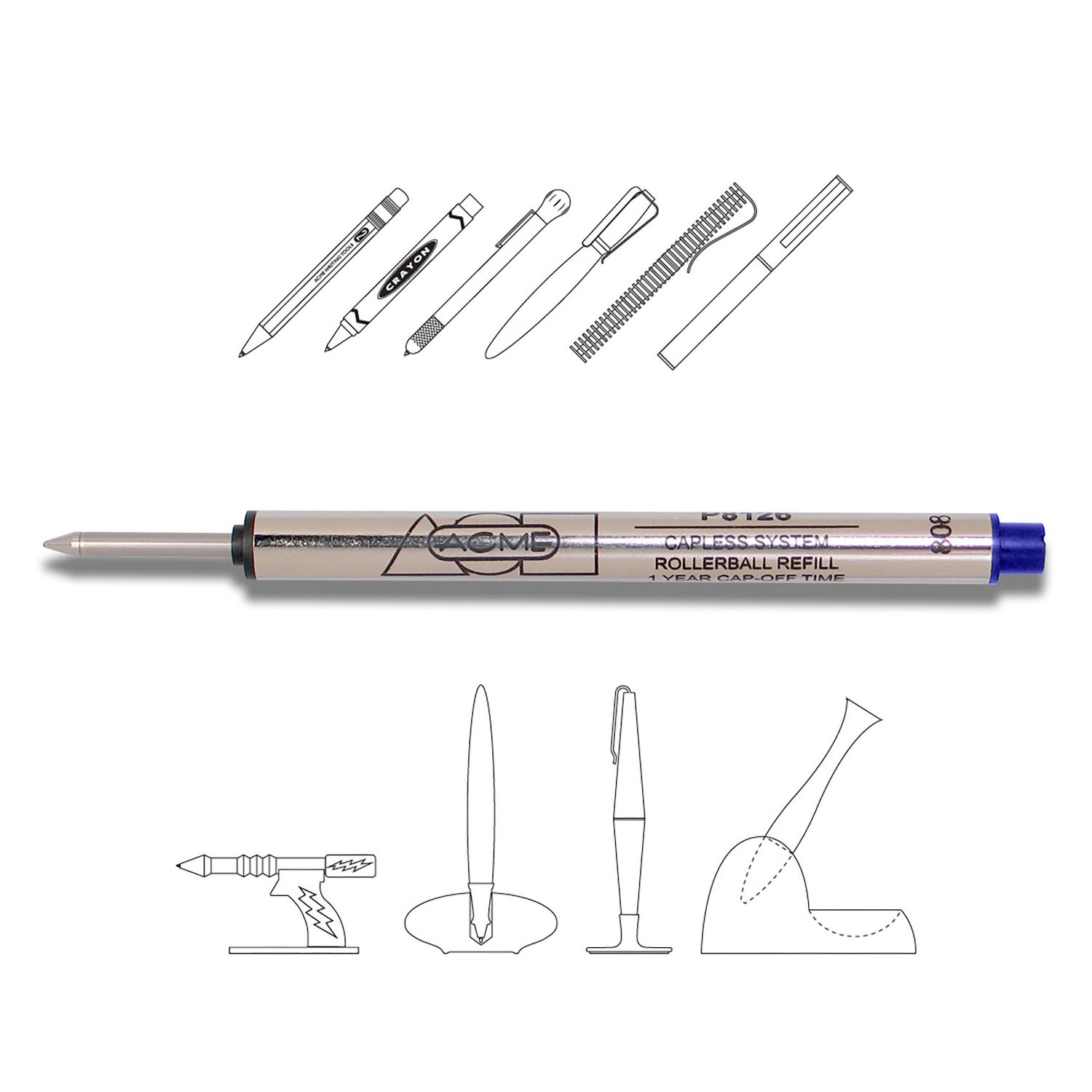 ACME Studio P8126 Roller Ball Refill Blue PREF8126BL