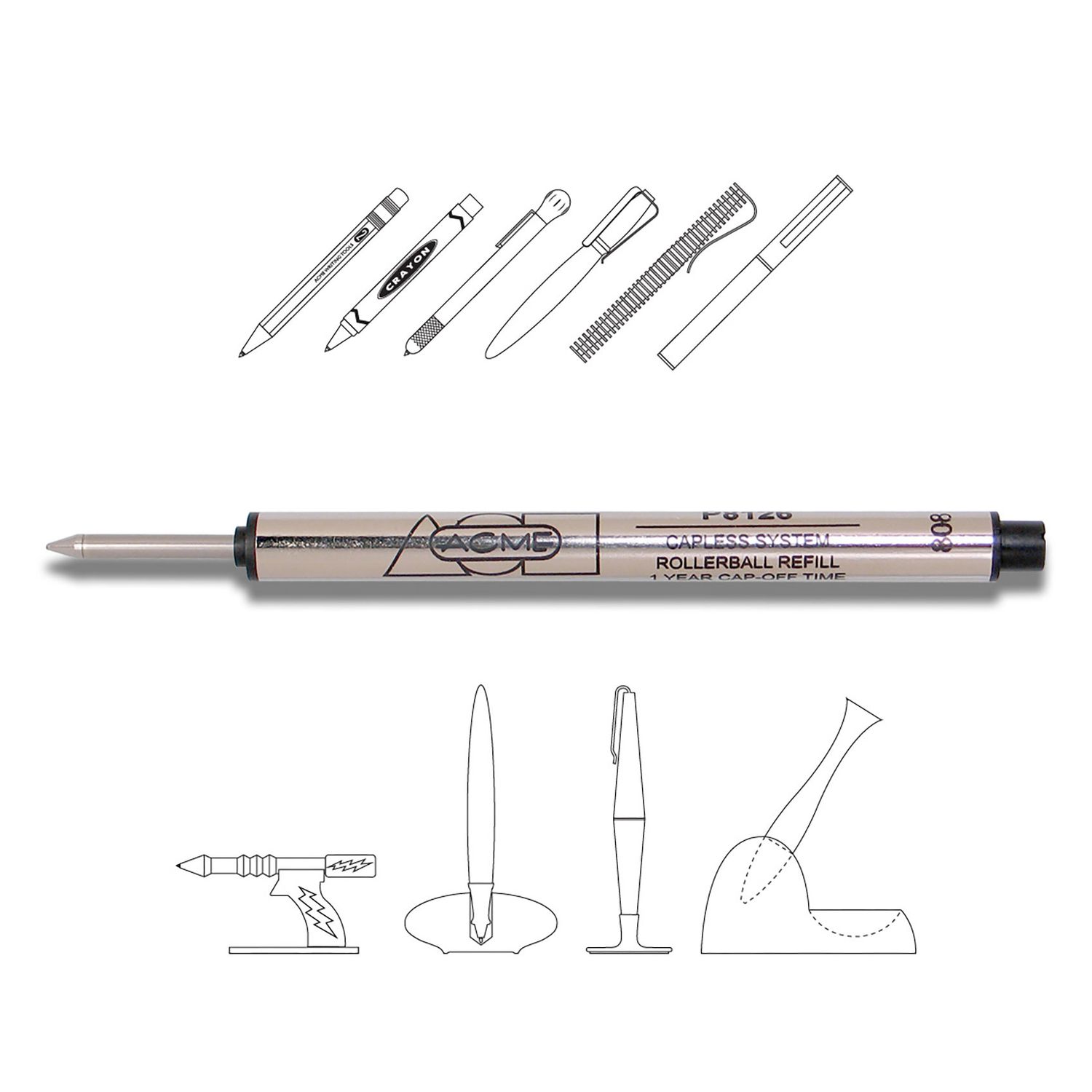 ACME Studio P8126 Roller Ball Refill Black PREF8126BK
