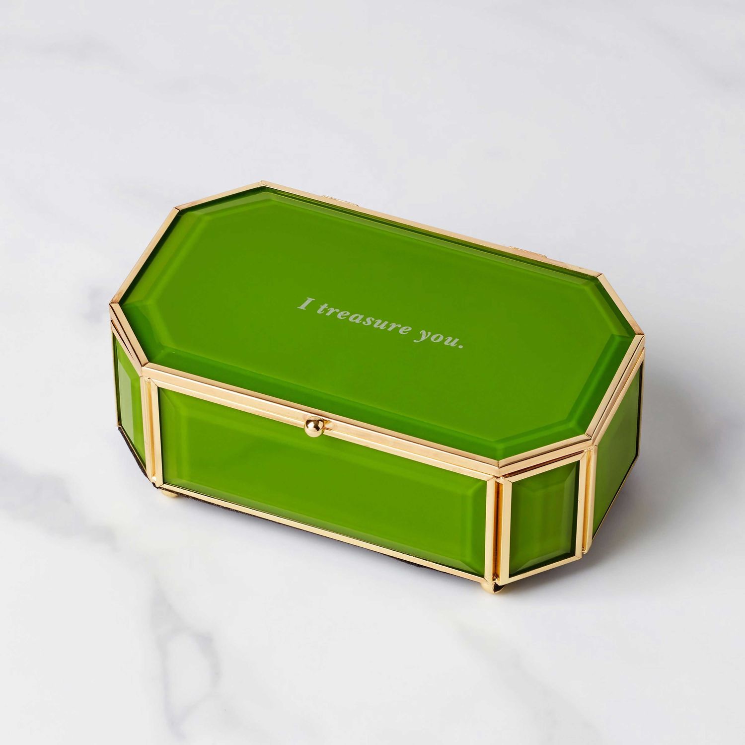 Kate Spade I Treasure You Green Jewelry Box 897380, 882864871459