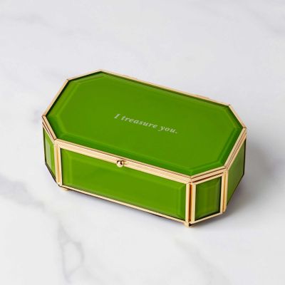 Kate Spade I Treasure You Green Jewelry Box 897380, 882864871459