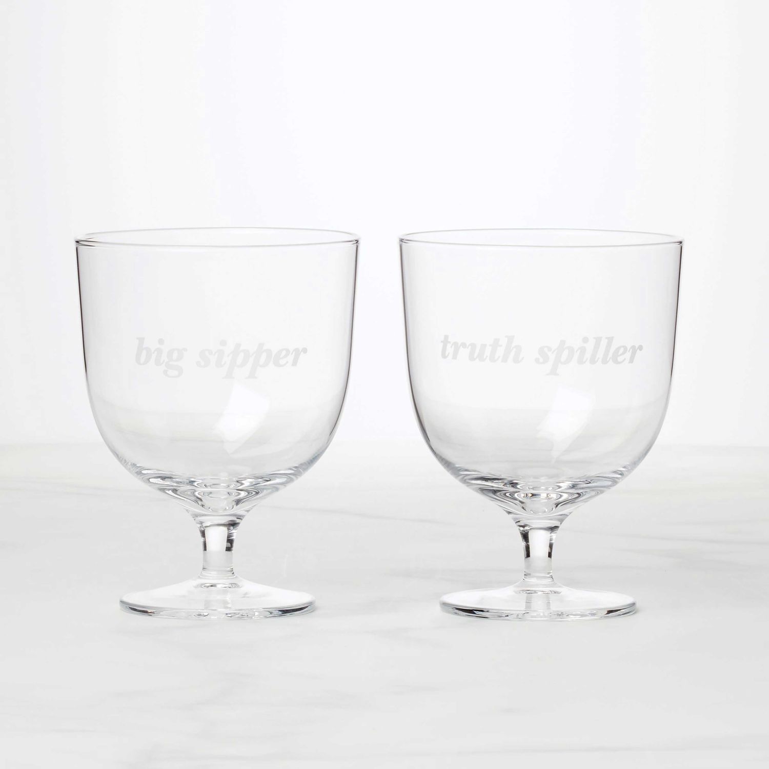 Kate Spade Truth Spiller &amp; Big Sipper Short Wine Glasses Set of 2 897459, 882864871589