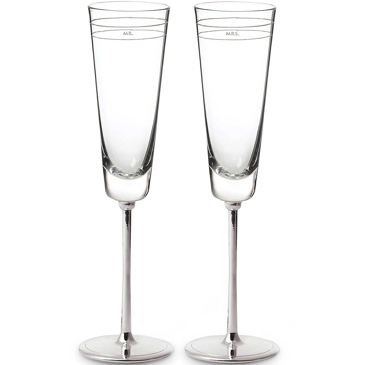 Kate Spade Darling Point Mr. and Mrs. 2-Piece Champagne Flut 792160, 882864172716