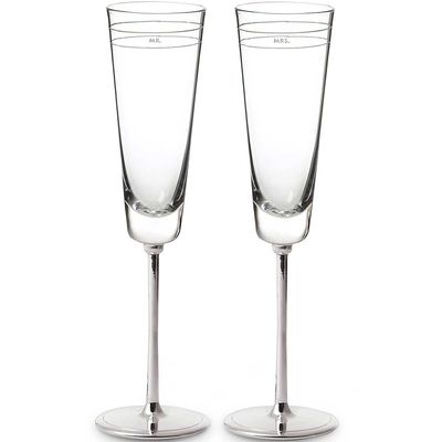 Kate Spade Darling Point Mr. and Mrs. 2-Piece Champagne Flut 792160, 882864172716