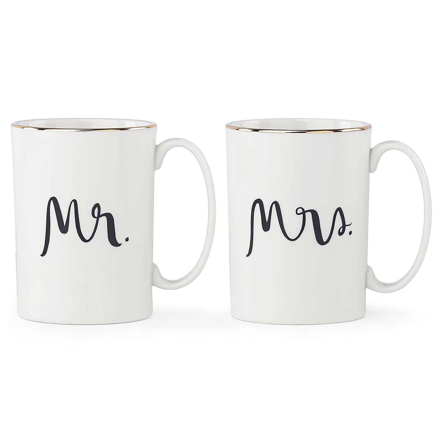 Kate Spade Bridal Party Mr &amp; Mrs 2-Piece Mug Set 875108, 882864729972