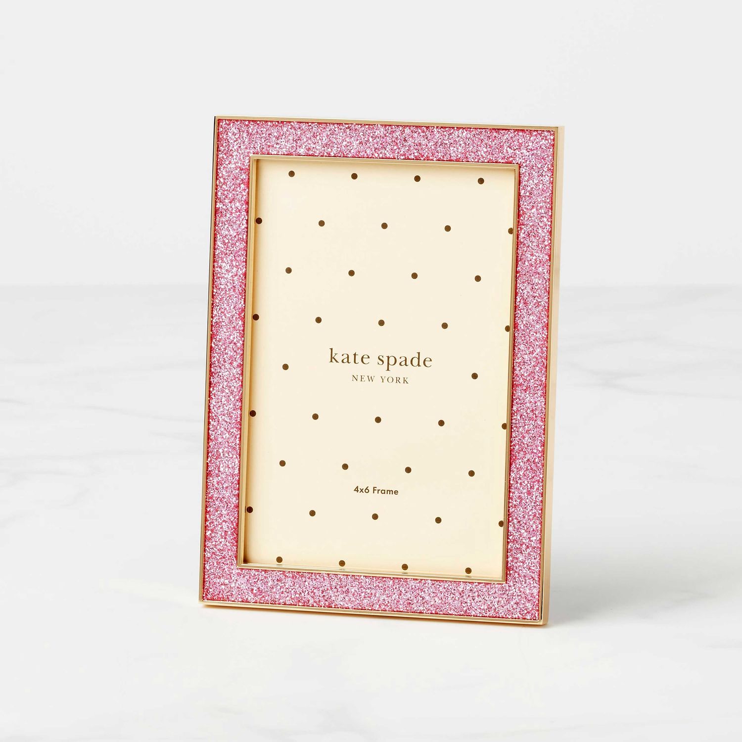 Kate Spade Sitting Pretty 4 x 6 Inch Pink Glitter Picture Frame 897451, 882864871503