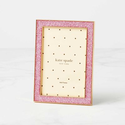 Kate Spade Sitting Pretty 4 x 6 Inch Pink Glitter Picture Frame 897451, 882864871503