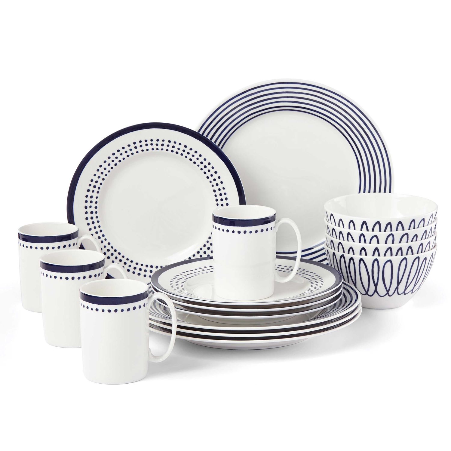 Kate Spade Charlotte Street East 16-Piece Dinnerware Set 890212, 882864856654
