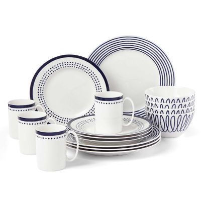 Kate Spade Charlotte Street East 16-Piece Dinnerware Set 890212, 882864856654