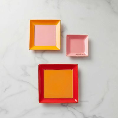 Kate Spade Make It Pop Warm Red 3-Piece Tray Set 895882, 882864870858