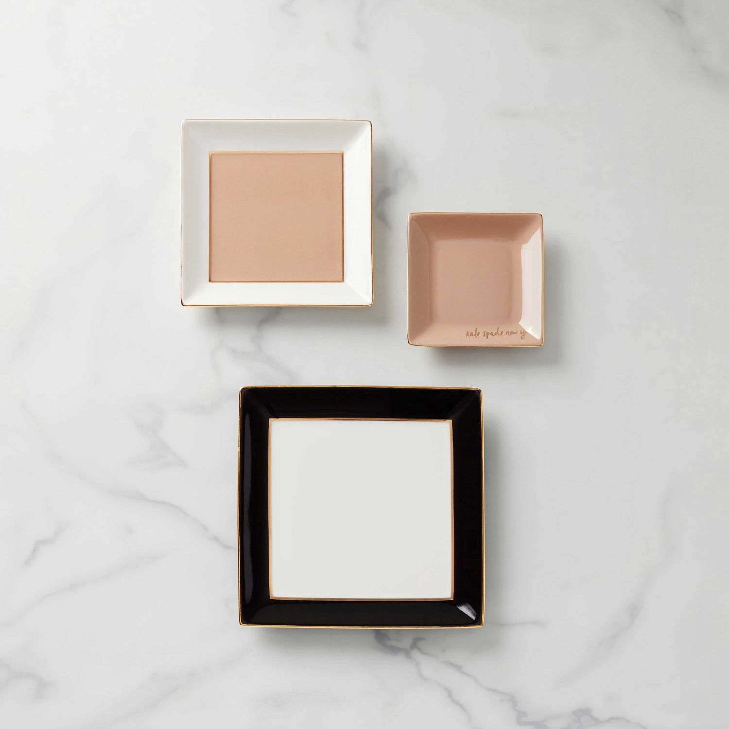 Kate Spade Make It Pop Neutral Black 3-Piece Tray Set 895880, 882864870834