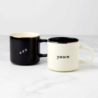 Kate Spade Yawn &amp; Zzz Mugs Set of 2 897464, 882864871633