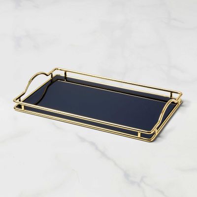 Kate Spade Make It Pop Glass Vanity Tray Navy 897931, 882864871848