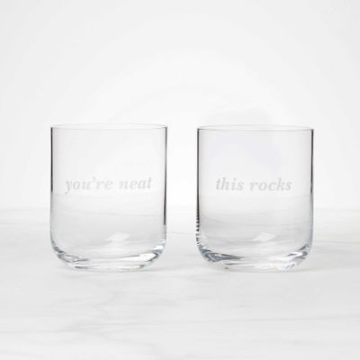 Kate Spade This Rocks &amp; You're Neat Dof Glasses Set of 2 897458, 882864871572
