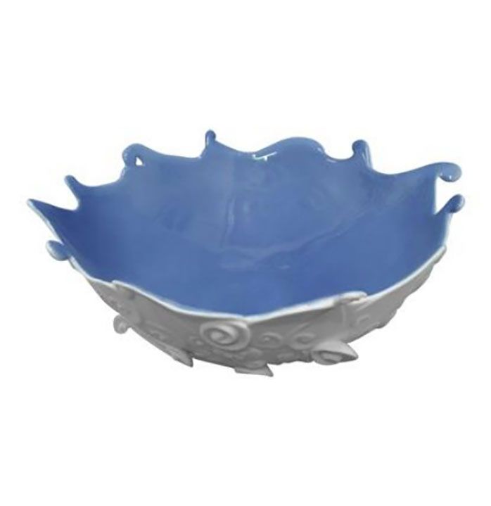 Jean Boggio Extraordinary Garden Leaf Large Bowl Blue JB00131B