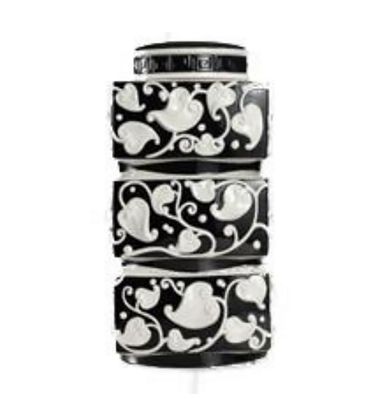 Jean Boggio Tai Chi Ginger Jar Black White Relief JB00522BW