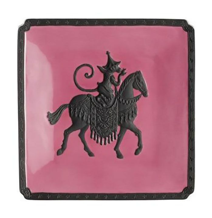 Jean Boggio Marmoset Chevalier Dessert Plate Black Rose JB00516PB