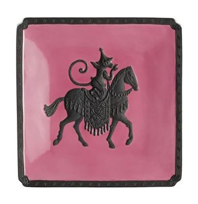 Jean Boggio Marmoset Chevalier Dessert Plate Black Rose JB00516PB