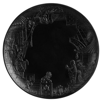 Jean Boggio China Impression Dessert Plate Black JB00313B