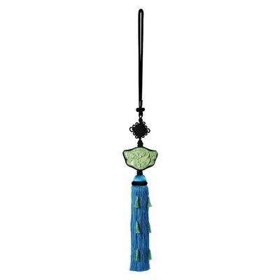 Jean Boggio Blossom of Jade Curtain Tassel Green With Blue Tassel JB00536G