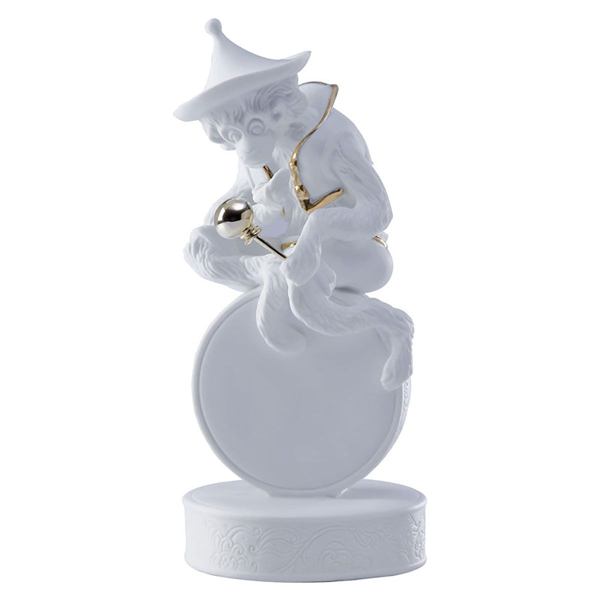 Jean Boggio Marmoset With Tambour Figurine White Golden JB00359