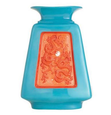 Jean Boggio Dragon Vase Blue Orange JB00815BO