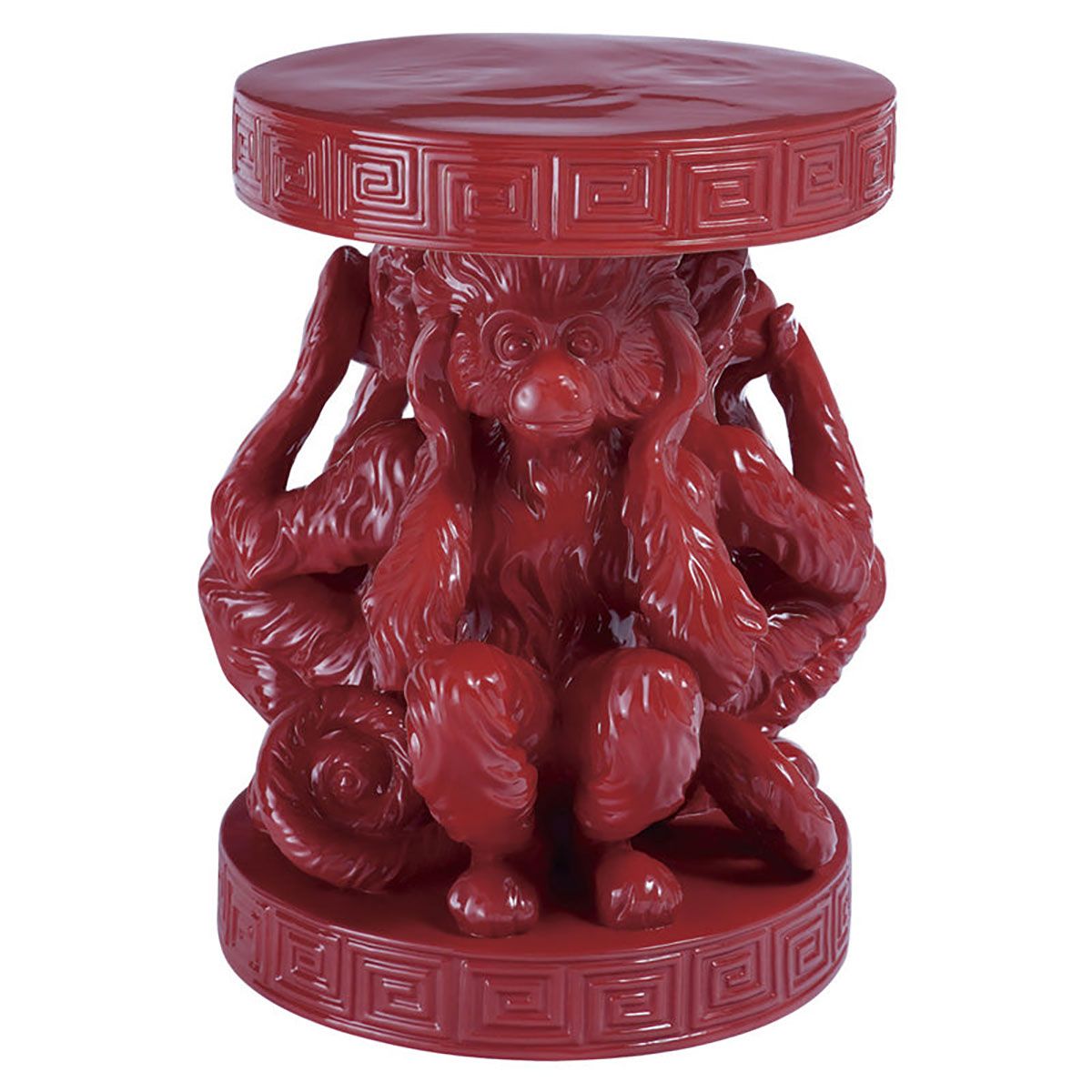 Jean Boggio Three Wise Monkeys Stool Red JB00358R