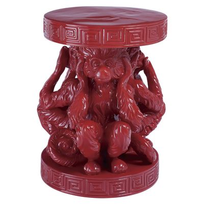 Jean Boggio Three Wise Monkeys Stool Red JB00358R