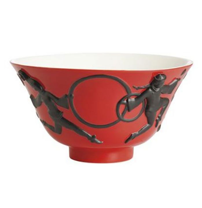 Jean Boggio Personage Circus Large Bowl Orange Black JB00702OB