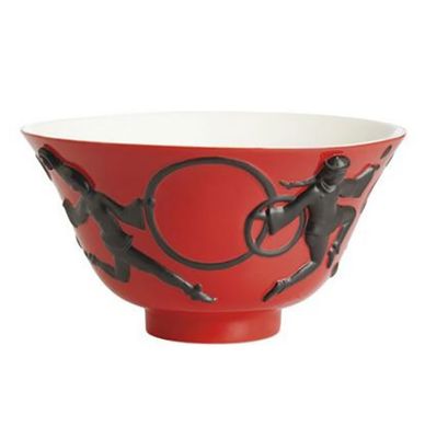 Jean Boggio Personage Circus Large Bowl Orange Black JB00702OB
