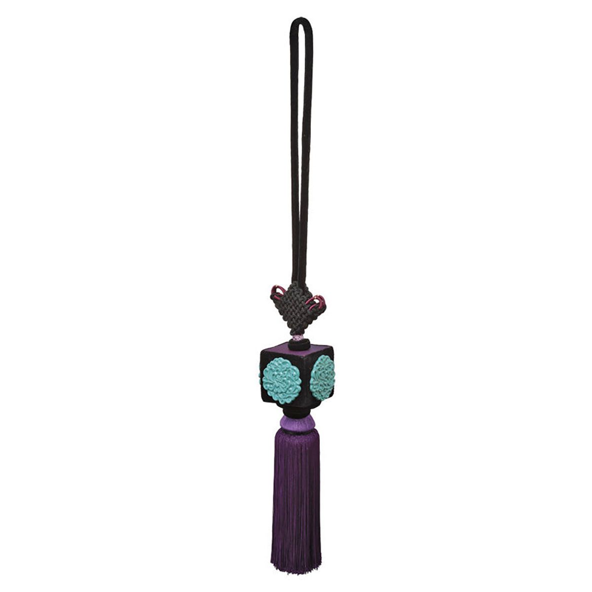Jean Boggio Peony Curtain Tassel Turquoise With Purple Tassel JB00479